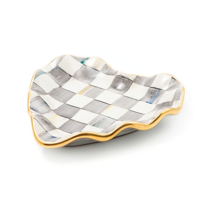 Sterling Check Fluted Heart Plate image number 2