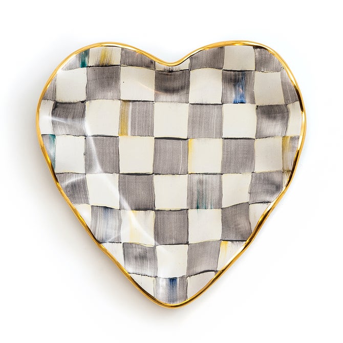 Sterling Check Fluted Heart Plate image number 0
