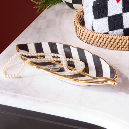 Courtly Stripe Feather Dish