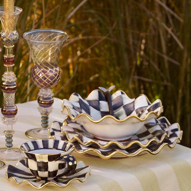 Courtly Check Ceramic Fluted Breakfast Bowl image number 3
