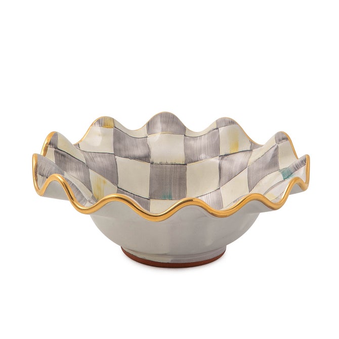 Sterling Check Ceramic Fluted Breakfast Bowl image number 1