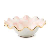 Rosy Check Ceramic Fluted Breakfast Bowl