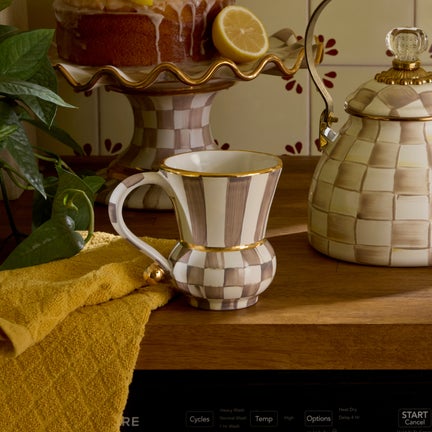 Mocha Check Ceramic Mug