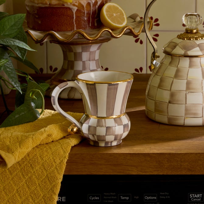 Mocha Check Ceramic Mug image number 1