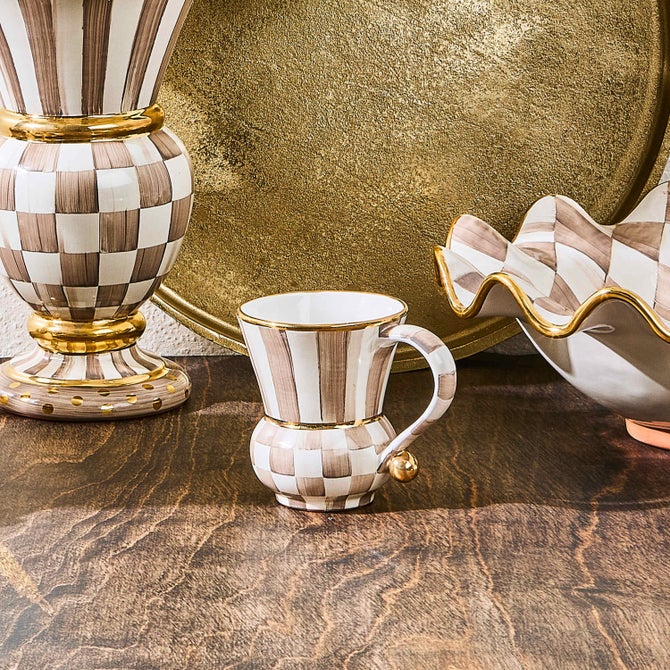 Mocha Check Ceramic Mug image number 4