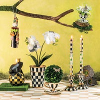 Courtly Check Large Ceramic Candlestick