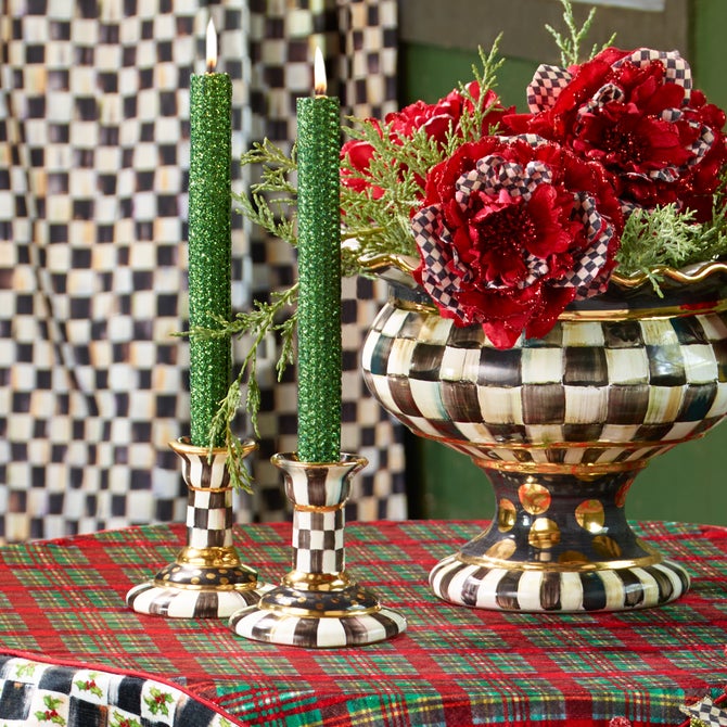 Courtly Check Large Ceramic Candlestick image number 7