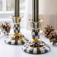 Courtly Check Large Ceramic Candlestick