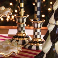 Courtly Check Large Ceramic Candlestick