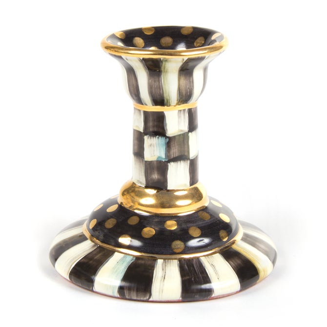 Courtly Check Large Ceramic Candlestick image number 0