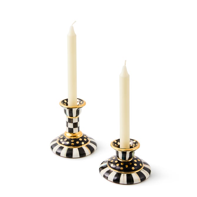 Courtly Check Small Ceramic Candlestick image number 3