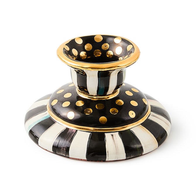 Courtly Check Small Ceramic Candlestick image number 0
