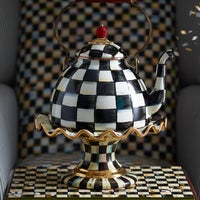 Courtly Check Ceramic Fluted Cake Stand