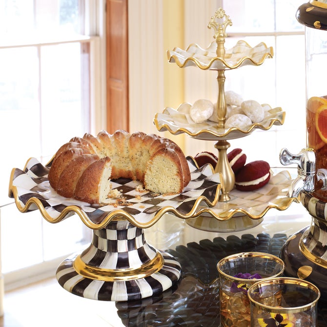 Courtly Check Ceramic Fluted Cake Stand image number 10