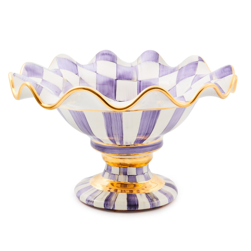 Check Ceramic Compote - Plum Check mackenzie-childs Panama imagen 1