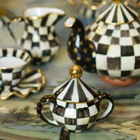 Courtly Check Ceramic Sugar Bowl with Lid