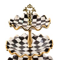 Courtly Check Ceramic Three Tier Sweet Stand