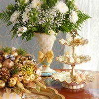 Parchment Check Three Tier Sweet Stand