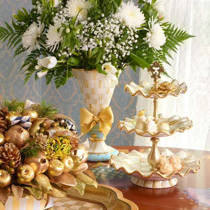 Parchment Check Three Tier Sweet Stand image number 10