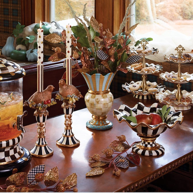 Parchment Check Three Tier Sweet Stand image number 1