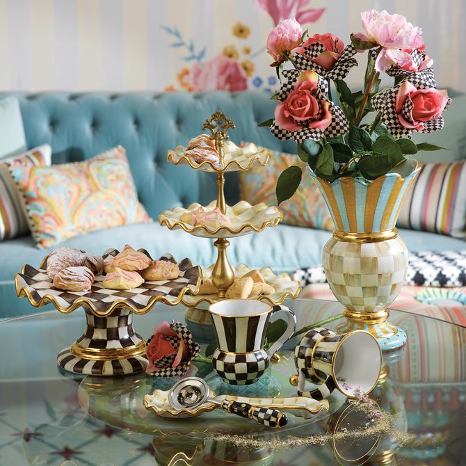 Parchment Check Three Tier Sweet Stand image number 11