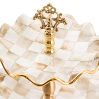 Parchment Check Three Tier Sweet Stand