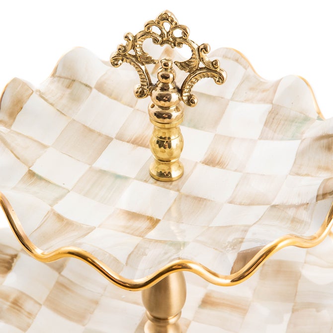 Parchment Check Three Tier Sweet Stand image number 8