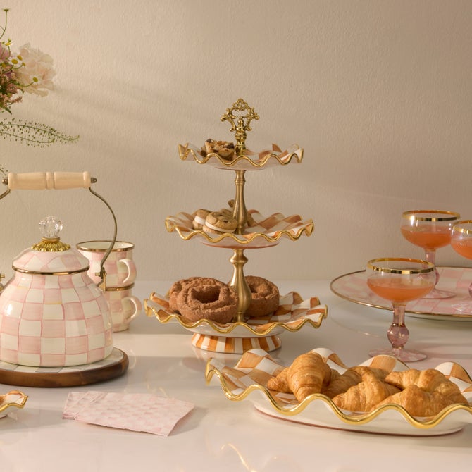 Ginger Check Ceramic Three Tier Sweet Stand image number 2