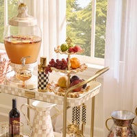 Ginger Check Ceramic Three Tier Sweet Stand