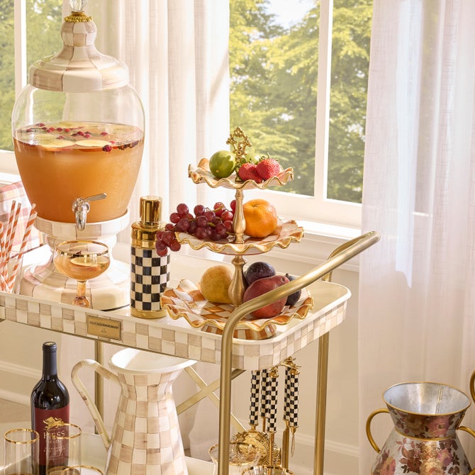 Ginger Check Ceramic Three Tier Sweet Stand image number 3