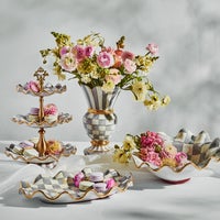 Sterling Check Ceramic Three Tier Sweet Stand