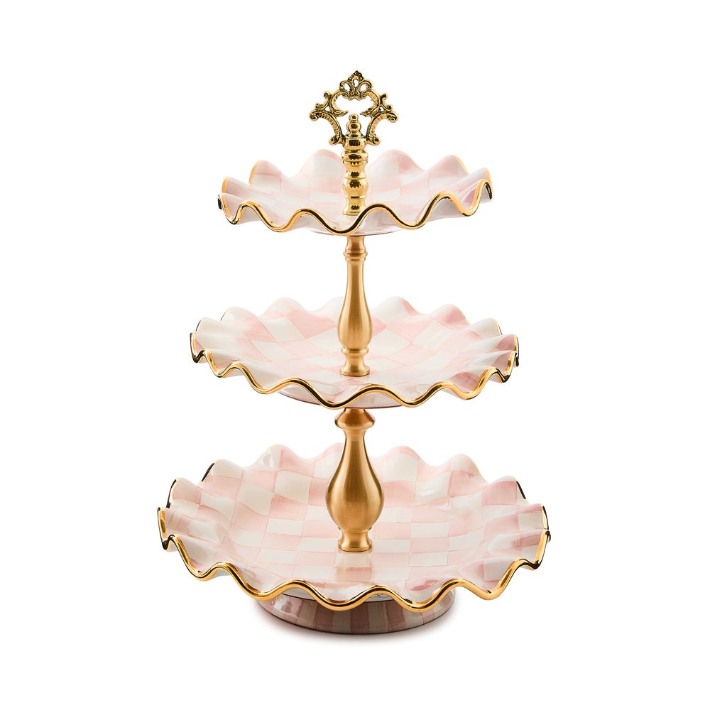 Ceramic Sweet Stand - Rosy Check, Three Tier mackenzie-childs Panama imagen 1