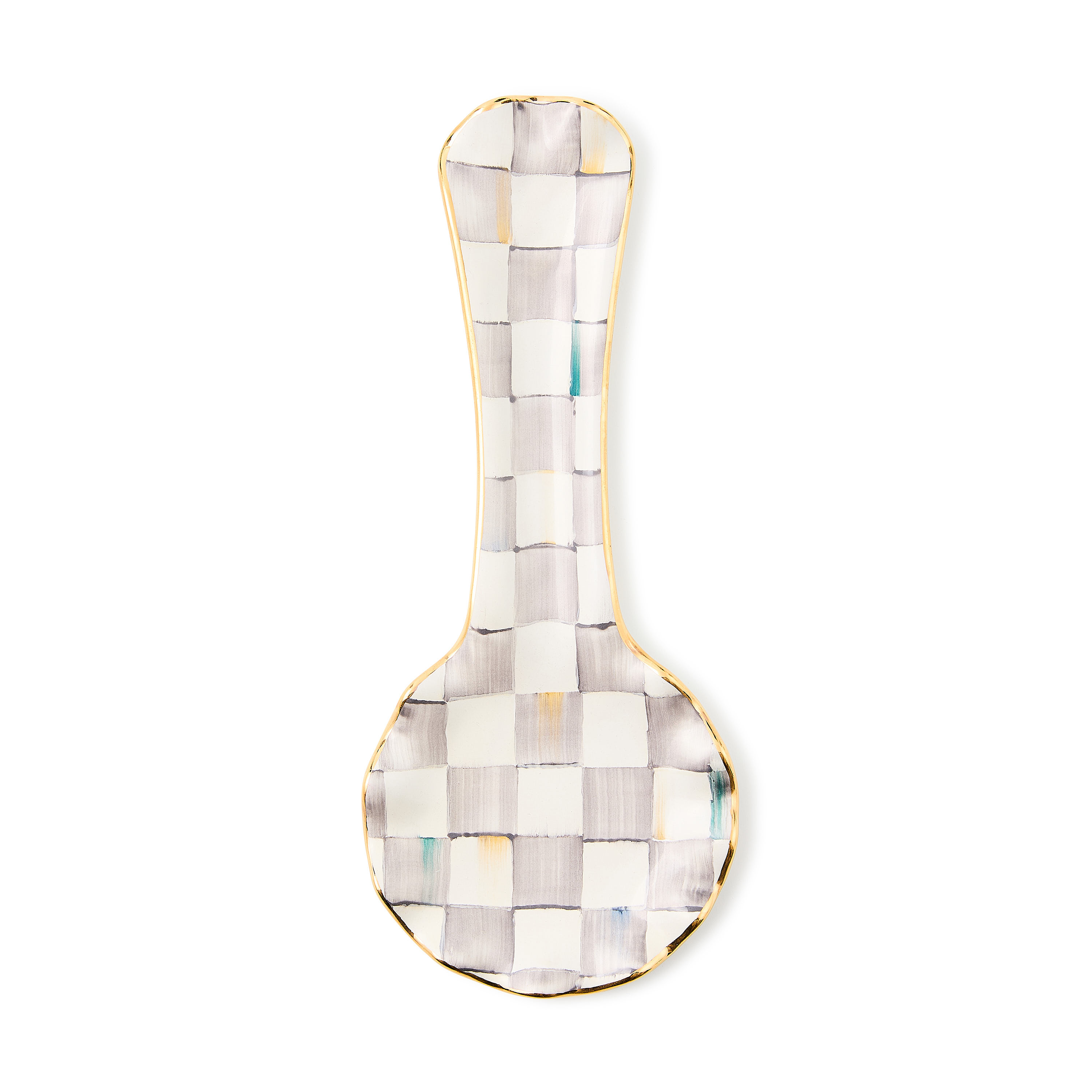 Sterling Check Ceramic Spoon Rest