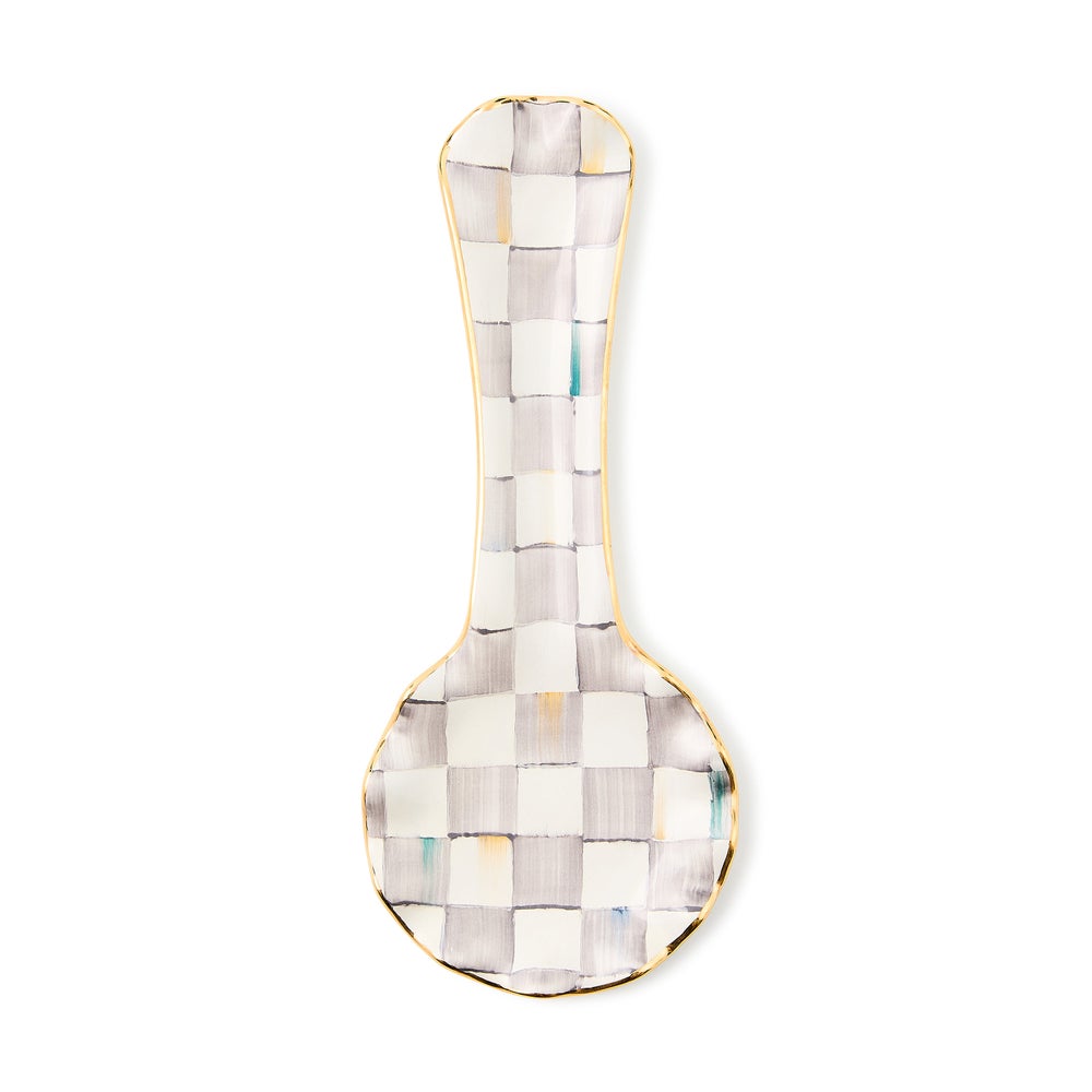 Check Ceramic Spoon Rest - Sterling Check mackenzie-childs Panama imagen 1