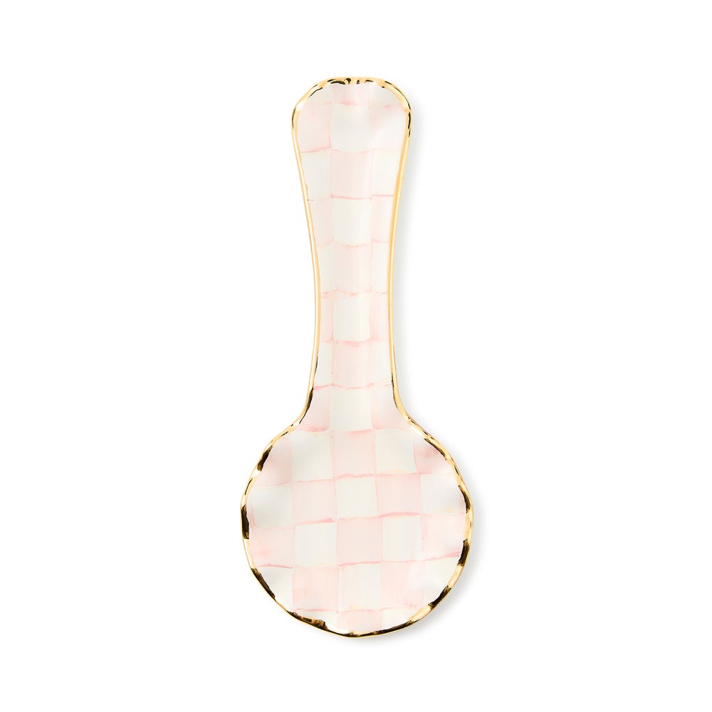 Check Ceramic Spoon Rest - Rosy Check mackenzie-childs Panama imagen 1