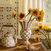 Mocha Check Ceramic Great Vase