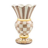 Mocha Check Ceramic Great Vase