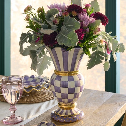 Plum Check Ceramic Great Vase