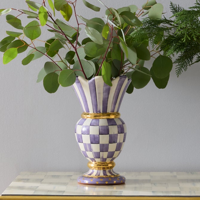 Plum Check Ceramic Great Vase image number 2