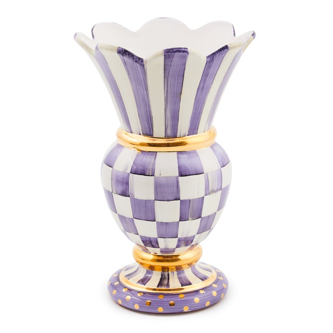 Plum Check Ceramic Great Vase image number 0