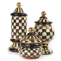 Courtly Check Ceramic Column Canister