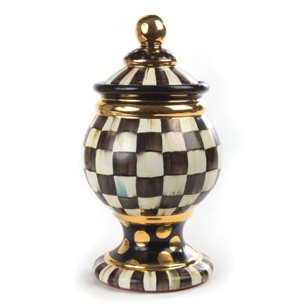 Courtly Check Ceramic Column Canister