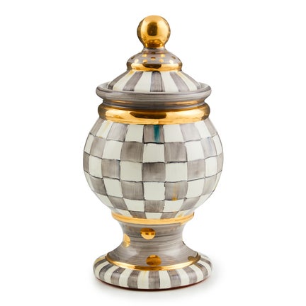Sterling Check Ceramic Globe Canister