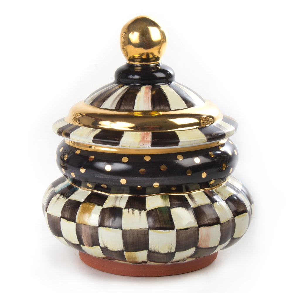Courtly Check Ceramic Canister mackenzie-childs Panama imagen 1