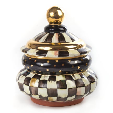 Courtly Check Ceramic Column Canister