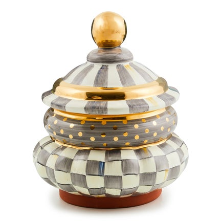 Sterling Check Ceramic Groovy Canister
