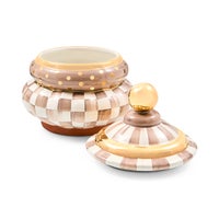 Mocha Check Ceramic Groovy Canister