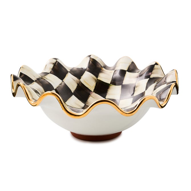 Courtly Check Medium Ceramic Fluted Serving Bowl image number 0