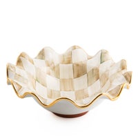 Parchment Check Medium Fluted Serving Bowl