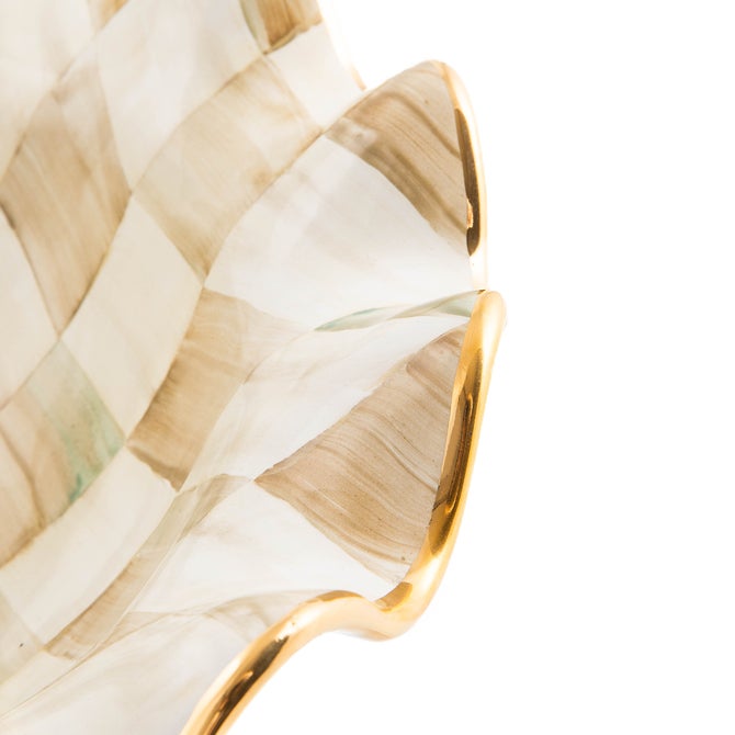 Parchment Check Medium Fluted Serving Bowl image number 2